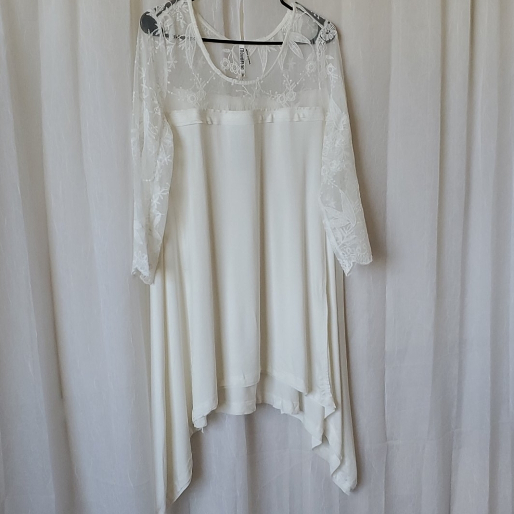 Monoreno Ivory Dress Tunic Womens Size Medium